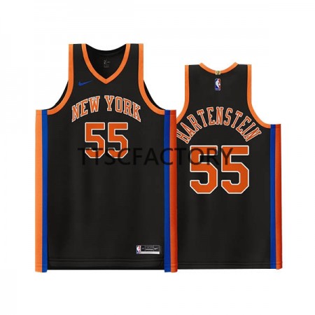 Maillot Basket New York Knicks Isaiah Hartenstein 55 Nike 2022-23 City Edition Noir Swingman - Homme